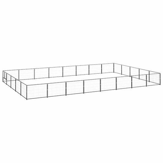 Dog Kennel Black 40 m² Steel Dog Kennel Black 40 m² Steel