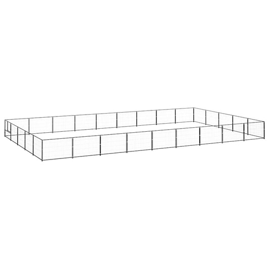 Dog Kennel Black 45 m² Steel Dog Kennel Black 45 m² Steel