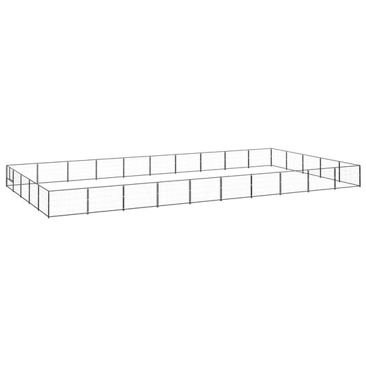 Dog Kennel Black 50 m² Steel Dog Kennel Black 50 m² Steel