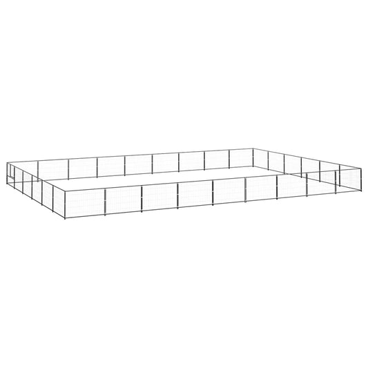 Dog Kennel Black 54 m² Steel Dog Kennel Black 54 m² Steel