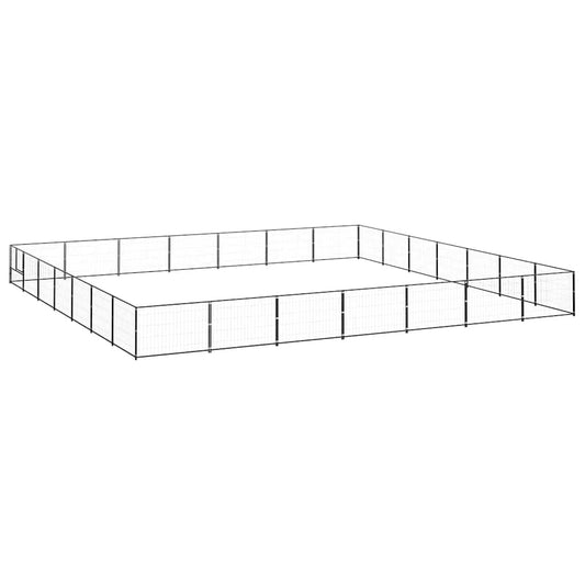 Dog Kennel Black 49 m² Steel Dog Kennel Black 49 m² Steel