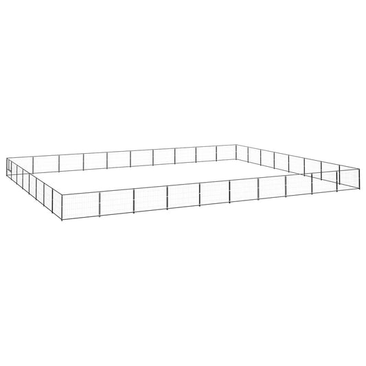 Dog Kennel Black 80 m² Steel Dog Kennel Black 80 m² Steel