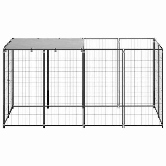 Dog Kennel Black 2,42 m² Steel Dog Kennel Black 2,42 m² Steel
