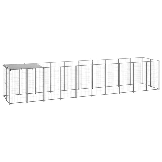 Dog Kennel Silver 6.05 m² Steel Dog Kennel Silver 6.05 m² Steel