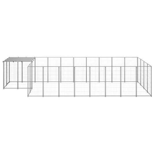 Dog Kennel Silver 10.89 m² Steel Dog Kennel Silver 10.89 m² Steel