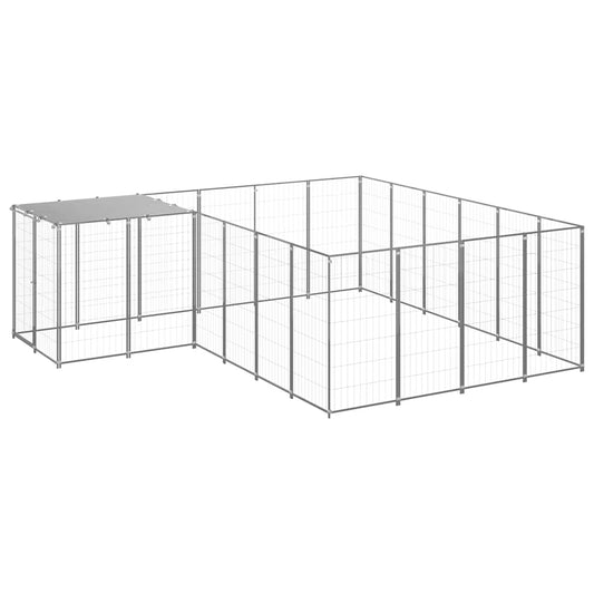 Dog Kennel Silver 8.47 m² Steel Dog Kennel Silver 8.47 m² Steel