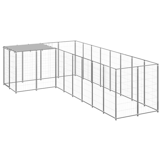 Dog Kennel Silver 6.05 m² Steel Dog Kennel Silver 6.05 m² Steel
