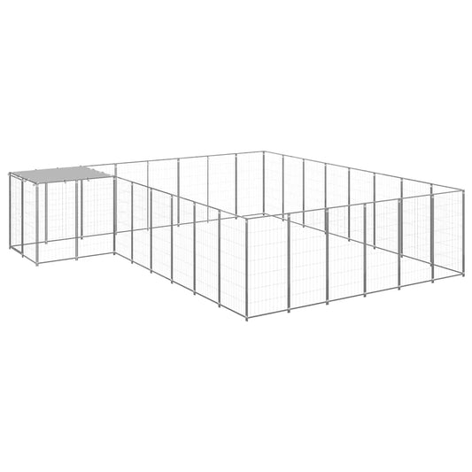 Dog Kennel Silver 15.73 m² Steel Dog Kennel Silver 15.73 m² Steel