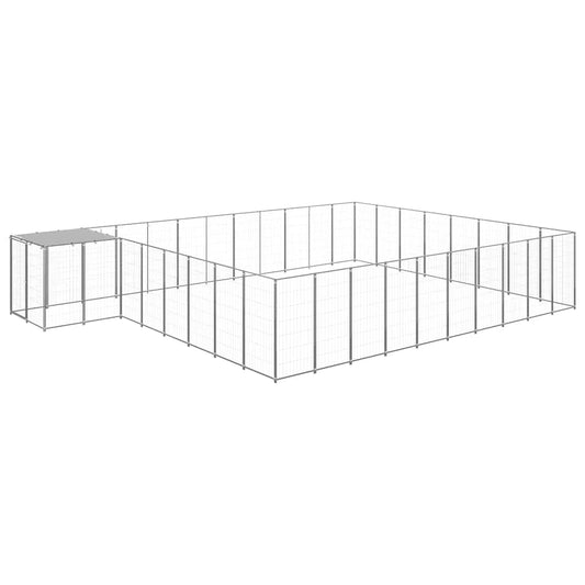 Dog Kennel Silver 25.41 m² Steel Dog Kennel Silver 25.41 m² Steel