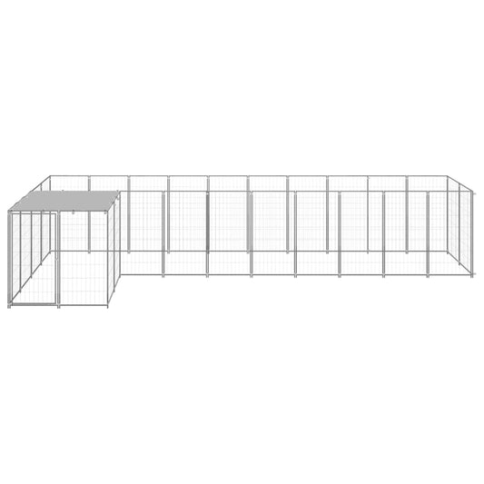 Dog Kennel Silver 7.26 m² Steel Dog Kennel Silver 7.26 m² Steel