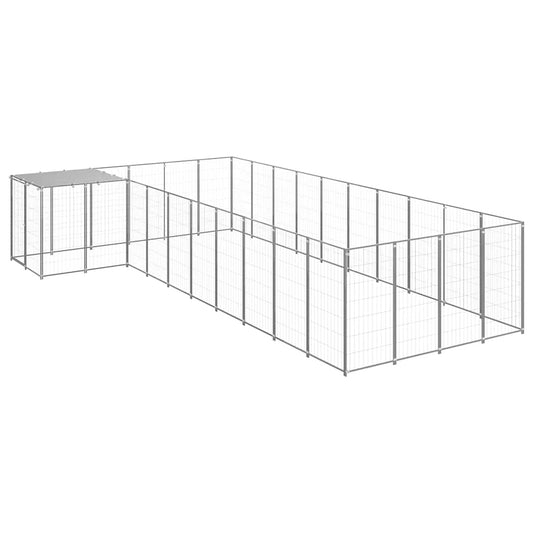 Dog Kennel Silver 13.31 m² Steel Dog Kennel Silver 13.31 m² Steel