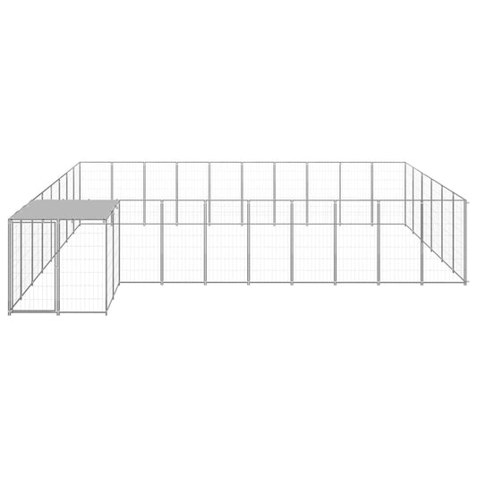 Dog Kennel Silver 19.36 m² Steel Dog Kennel Silver 19.36 m² Steel