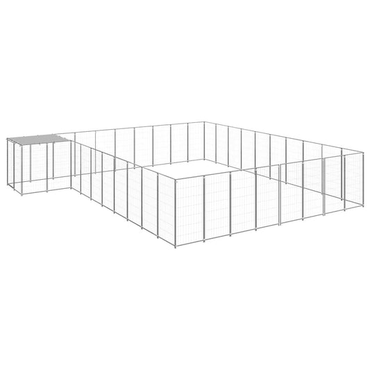 Dog Kennel Silver 25.41 m² Steel Dog Kennel Silver 25.41 m² Steel
