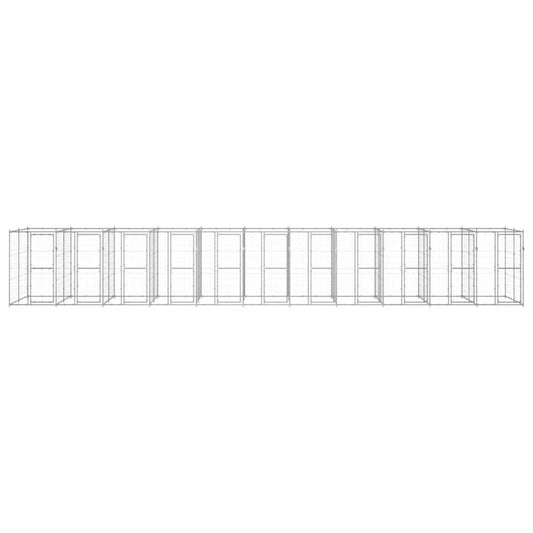 Outdoor Dog Kennel Galvanised Steel 26.62 m² Outdoor Dog Kennel Galvanised Steel 26.62 m²