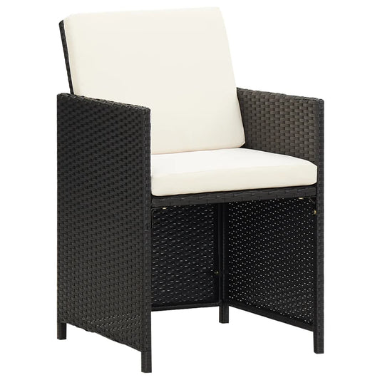 Garden Dining Chairs with Cushions 4 pcs Black Poly Rattan Garden Dining Chairs with Cushions 4 pcs Black Poly Rattan