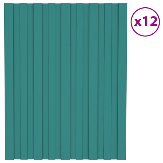 Roof Panel 12 pcs Green 60 x 45 cm Galvanised steel Roof Panel 12 pcs Green 60 x 45 cm Galvanised steel