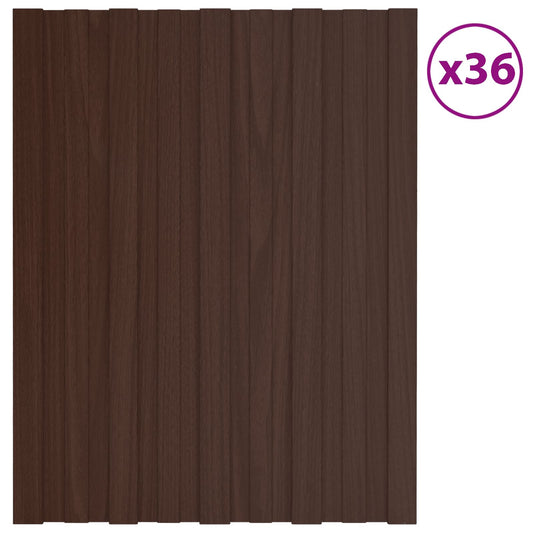 Roof Panel 36 pcs Brown 60 x 45 cm Galvanised steel Roof Panel 36 pcs Brown 60 x 45 cm Galvanised steel