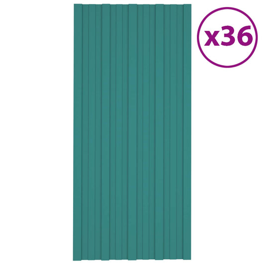 Roof Panel 36 pcs Green 100 x 45 cm Galvanised steel Roof Panel 36 pcs Green 100 x 45 cm Galvanised steel