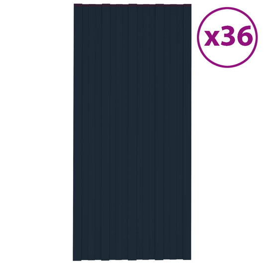 Roof Panel 36 pcs Anthracite 100 x 45 cm Galvanised steel Roof Panel 36 pcs Anthracite 100 x 45 cm Galvanised steel