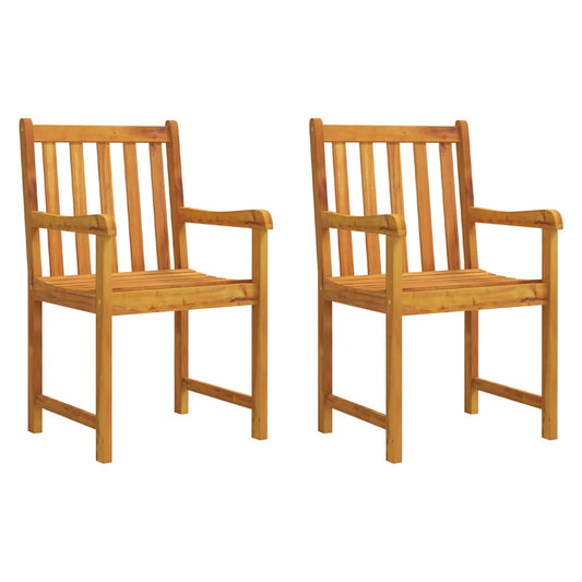 Garden chairs 2 pcs Natural Solid Acacia Wood Garden chairs 2 pcs Natural Solid Acacia Wood