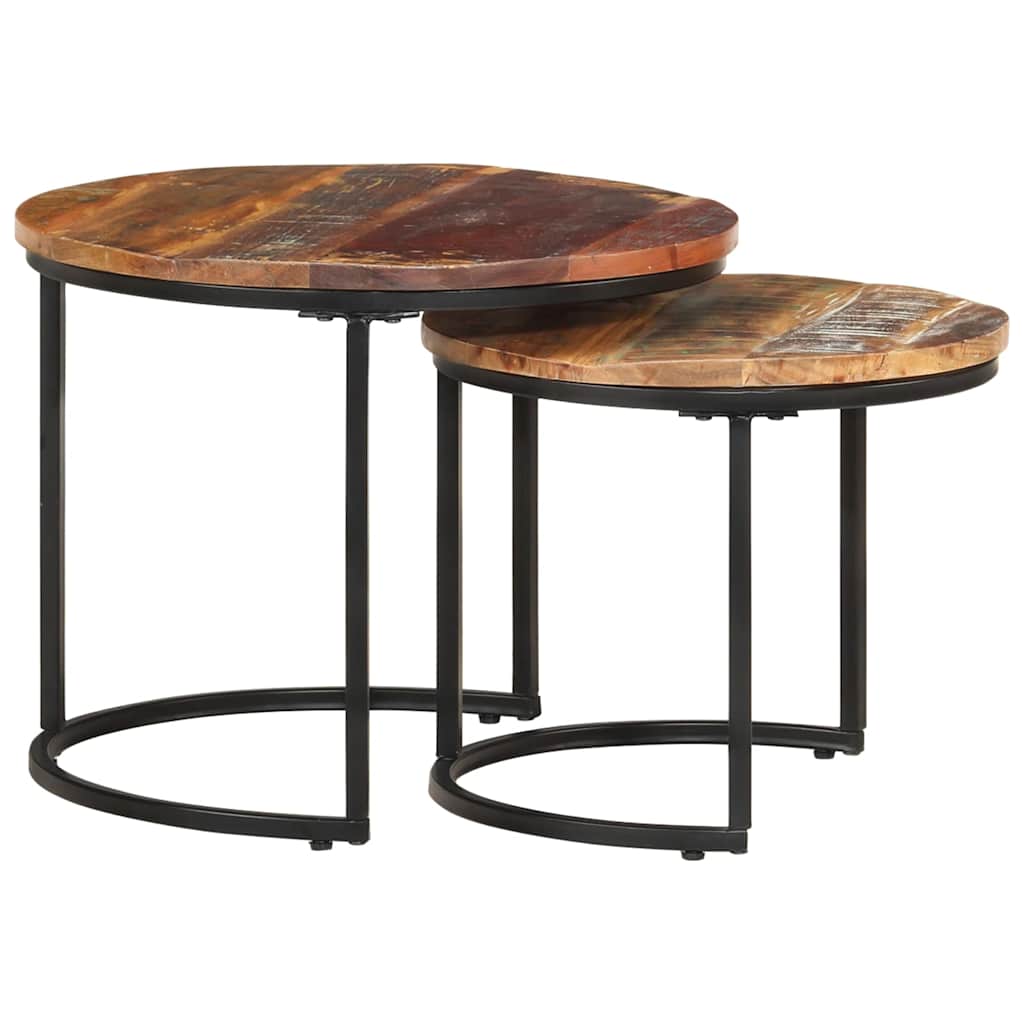 338000 vidaXL Nesting Tables 2 pcs Solid Reclaimed Wood