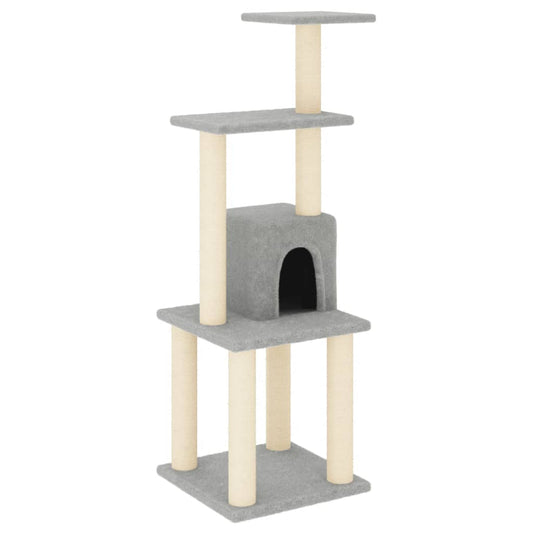 Cat Tree with Sisal Scratching Posts Light Grey 105 cm Cat Tree with Sisal Scratching Posts Light Grey 105 cm