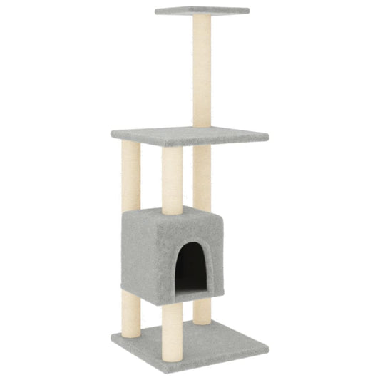 Cat Tree with Sisal Scratching Posts Light Grey 104 cm Cat Tree with Sisal Scratching Posts Light Grey 104 cm