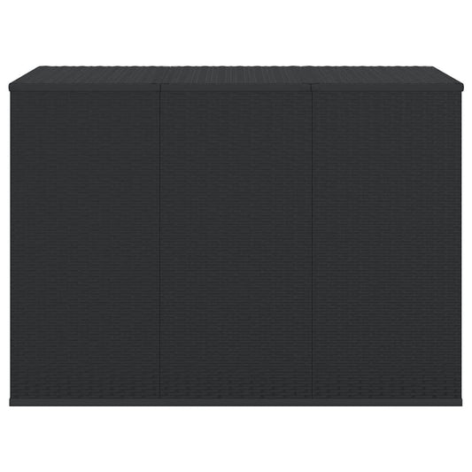 Garden Cushion Box PE Rattan 145x100x103 cm Black Garden Cushion Box PE Rattan 145x100x103 cm Black