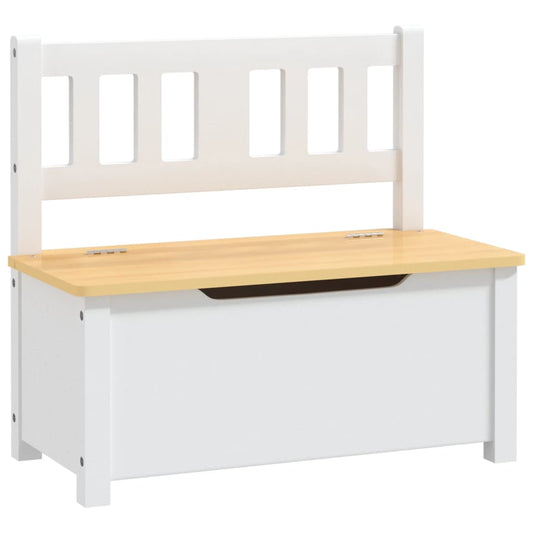 Children Storage Bench White and Beige 60x30x55 cm MDF Children Storage Bench White and Beige 60x30x55 cm MDF