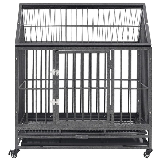 Dog Cage with Wheels and Roof Steel 92x62x106 cm Dog Cage with Wheels and Roof Steel 92x62x106 cm