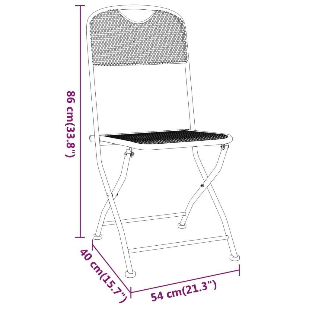 Folding Garden Chair | Set of 2 | Anthracite
