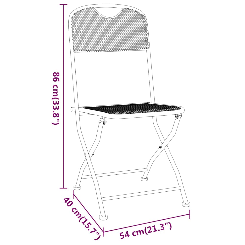 Folding Chairs 4 pcs Expanded Metal Mesh Anthracite