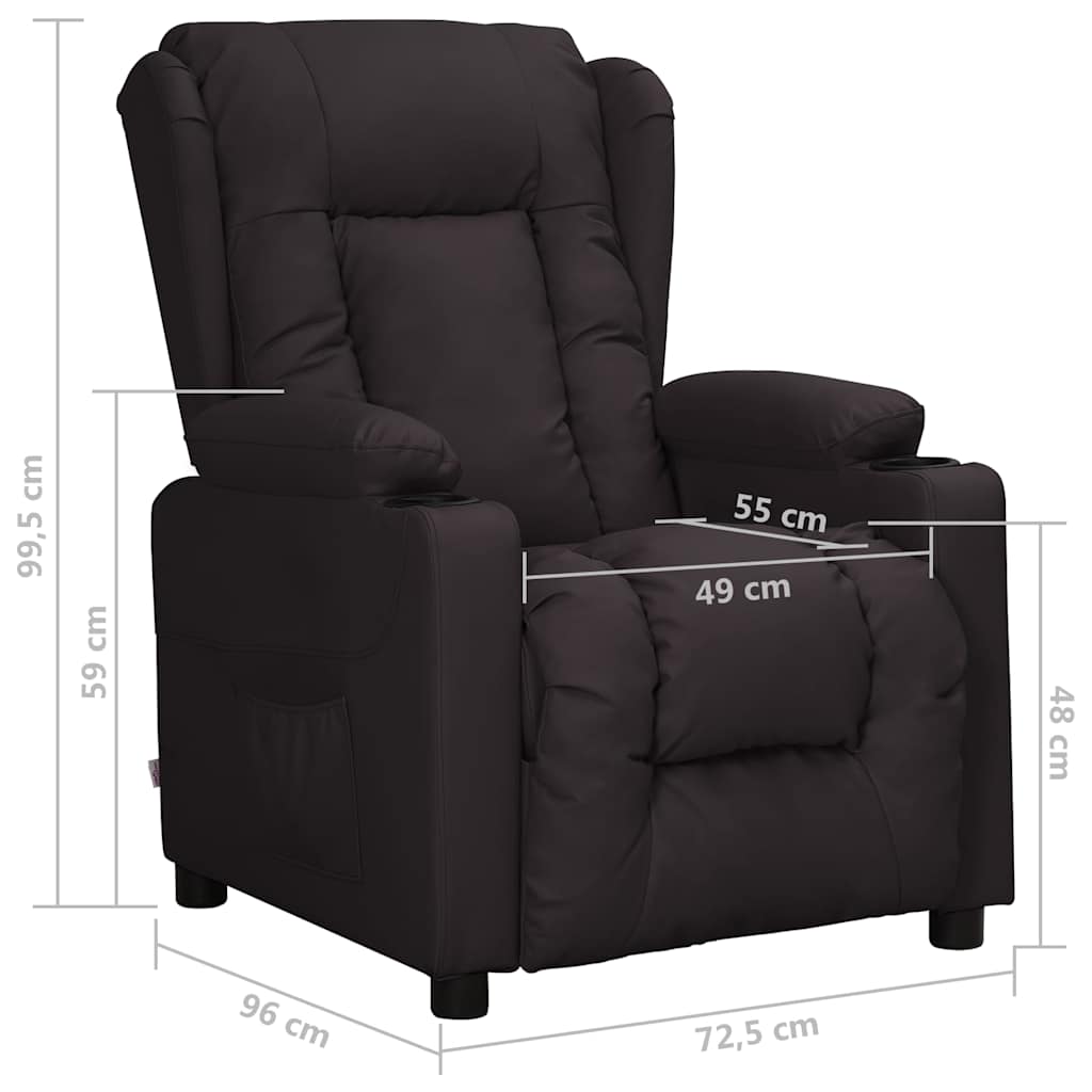 Recliner Chair Black Faux Leather