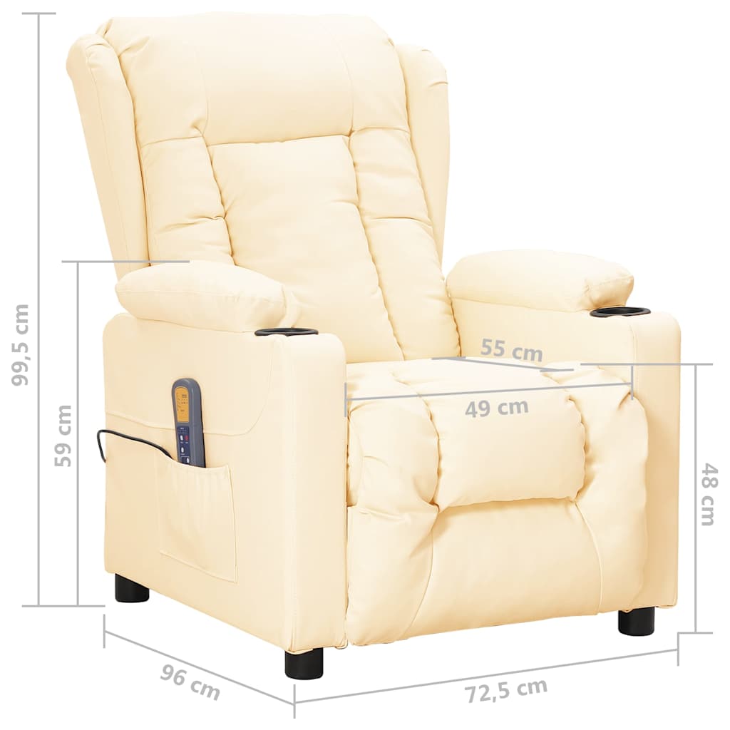 Massage Chair Cream Faux Leather