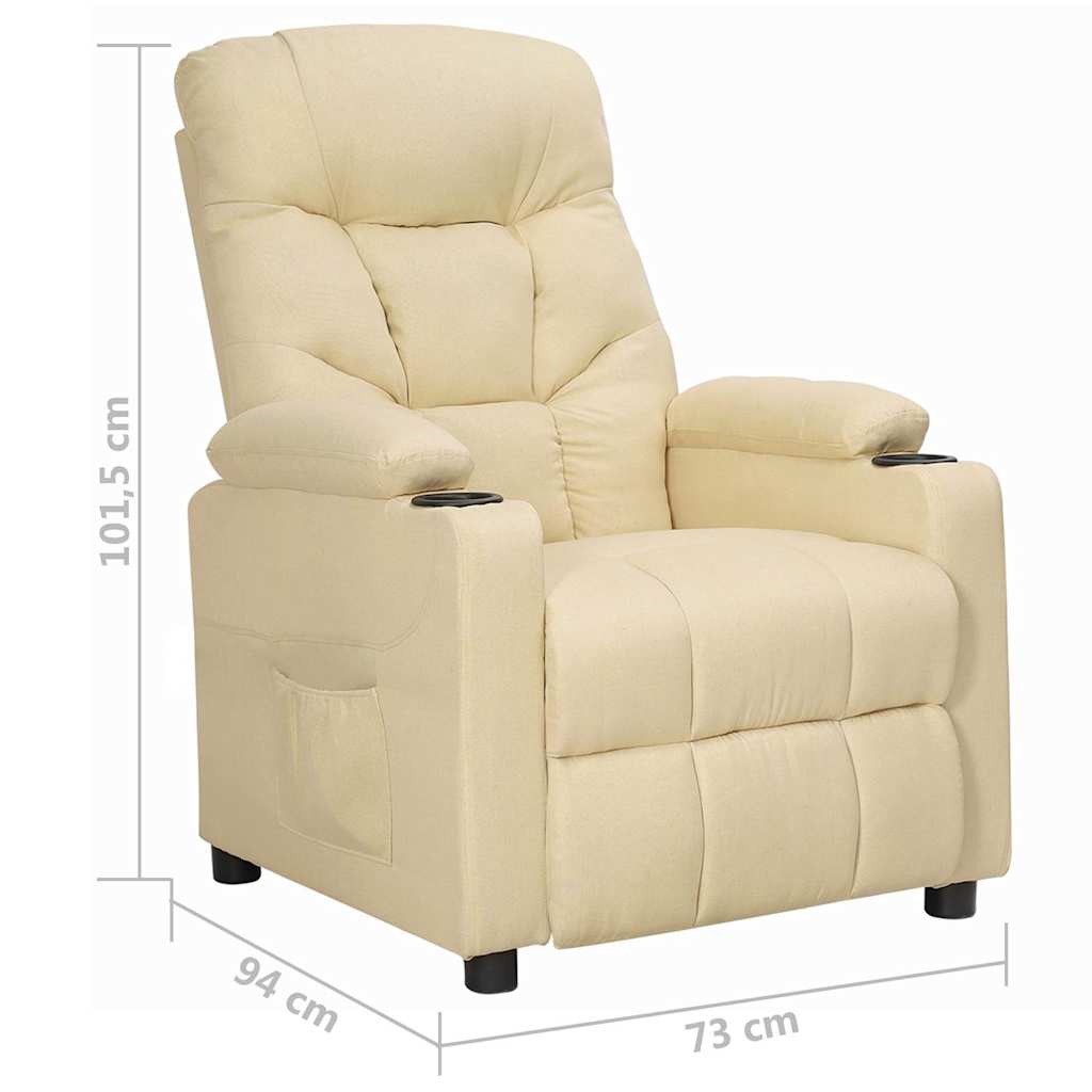 Recliner Chair Cream Fabric