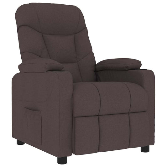 Massage Chair Dark Brown Fabric Massage Chair Dark Brown Fabric