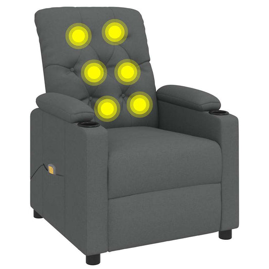 Massage Chair Dark Grey Fabric Massage Chair Dark Grey Fabric