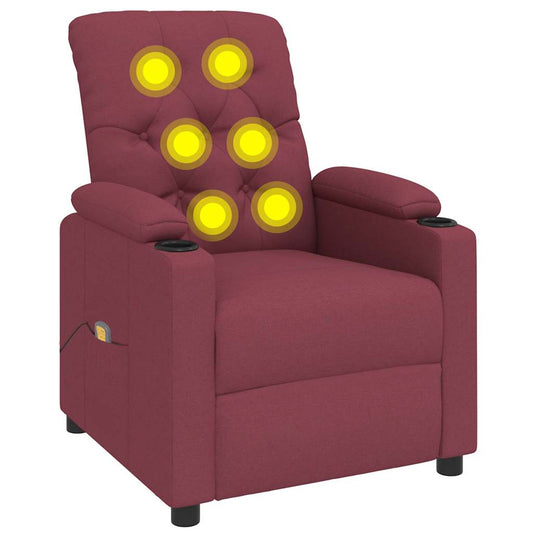 Massage Chair Wine Red Fabric Massage Chair Wine Red Fabric