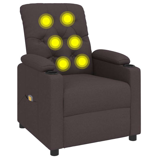 Massage Chair Dark Brown Fabric Massage Chair Dark Brown Fabric
