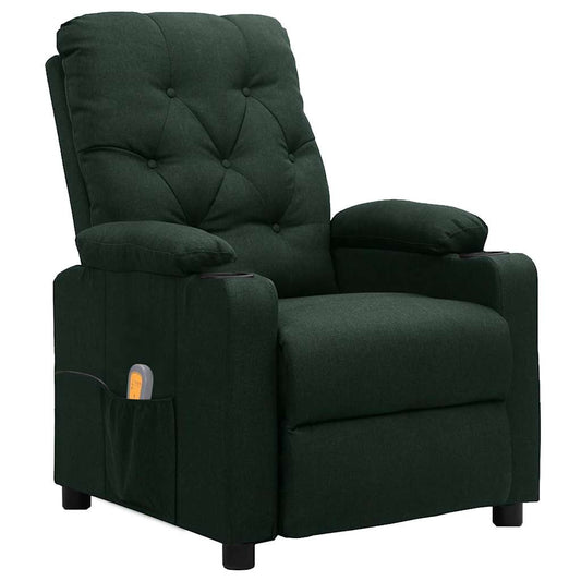 Massage Chair Dark Green Fabric Massage Chair Dark Green Fabric