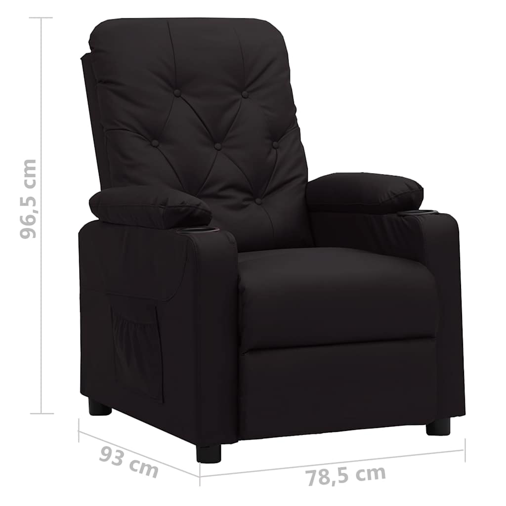 Recliner Chair Black Faux Leather