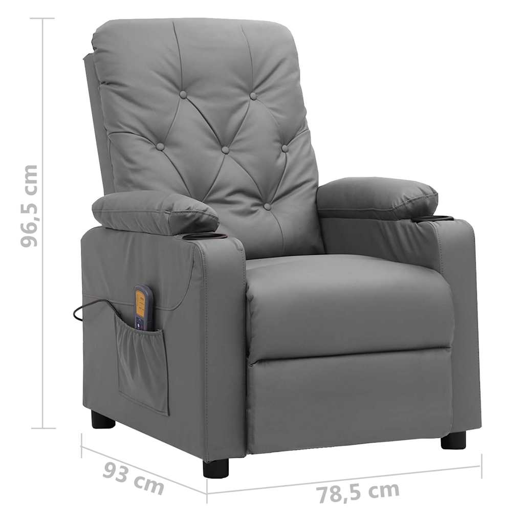 Massage Chair Grey Faux Leather