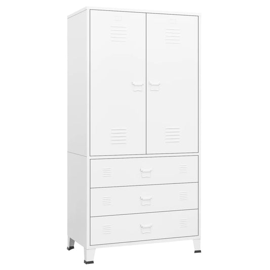 Industrial Wardrobe White 90x50x180 cm Metal Industrial Wardrobe White 90x50x180 cm Metal