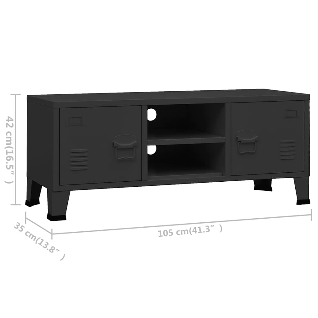 TV Cabinet | Black | Metal | Medium | TV Cabinet | Rectangular