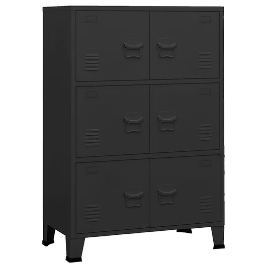 Industrial Storage Chest Black 75x40x115 cm Metal Industrial Storage Chest Black 75x40x115 cm Metal