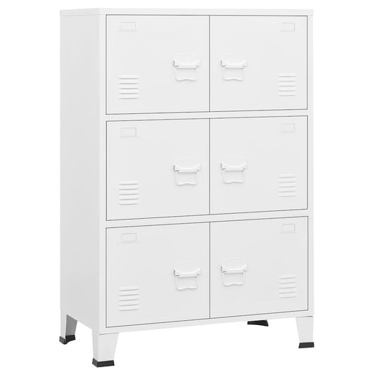 Industrial Storage Chest White 75x40x115 cm Metal Industrial Storage Chest White 75x40x115 cm Metal