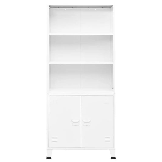Industrial Bookshelf White 80x32x180 cm Steel Industrial Bookshelf White 80x32x180 cm Steel
