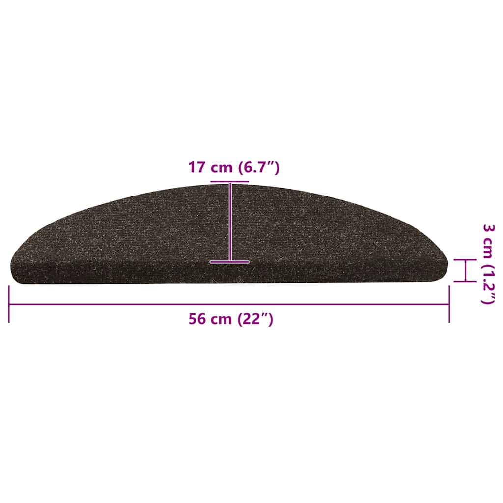 Stair Mats Self-adhesive 15 pcs 56x17x3 cm Anthracite