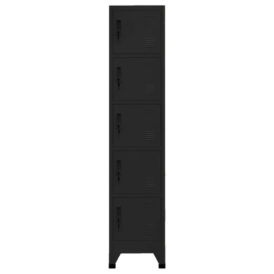 Locker Cabinet Black 38x40x180 cm Steel Locker Cabinet Black 38x40x180 cm Steel