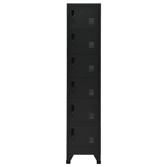 Locker Cabinet Black 38x40x180 cm Steel Locker Cabinet Black 38x40x180 cm Steel